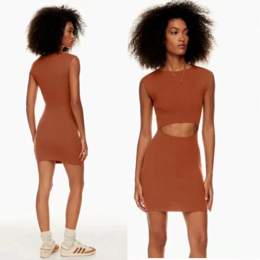 Artizia Wilfred Free Cut-out Knit Dress Size Small Copper